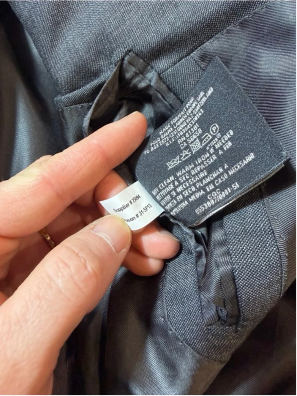 Ralph Lauren Black Label Gray Wool Blazer 42R Italy Luxury Tailored flaw